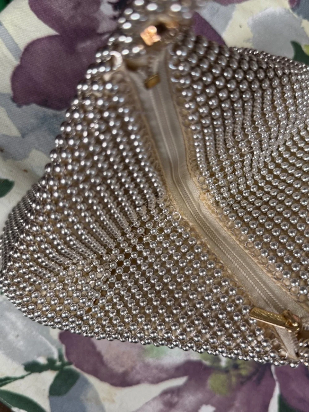 Jessica McClintock Beaded Evening Bag, Gold Toned